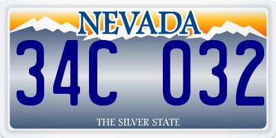 NV license plate 34C032