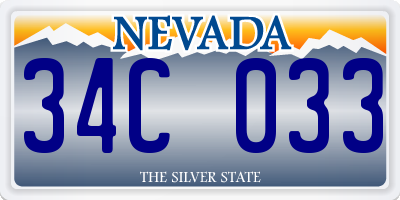 NV license plate 34C033