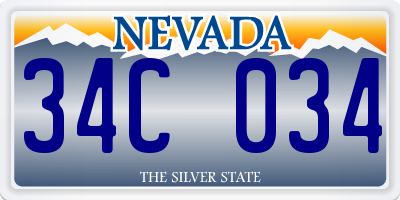 NV license plate 34C034