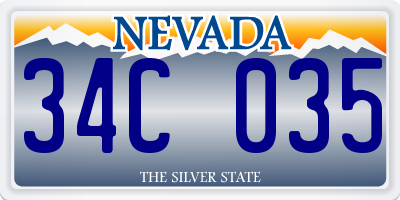 NV license plate 34C035