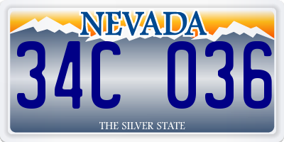 NV license plate 34C036