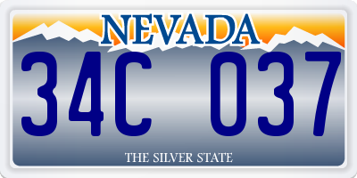 NV license plate 34C037