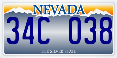 NV license plate 34C038