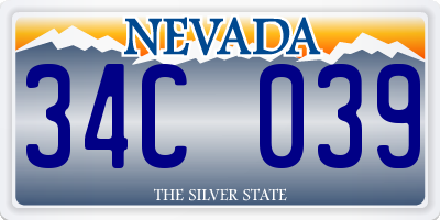 NV license plate 34C039