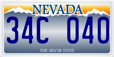 NV license plate 34C040