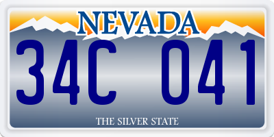 NV license plate 34C041