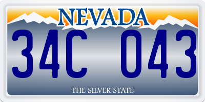 NV license plate 34C043