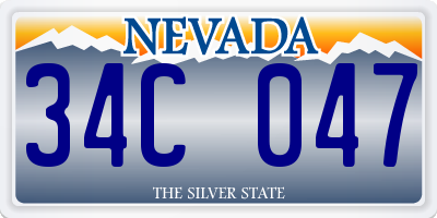 NV license plate 34C047