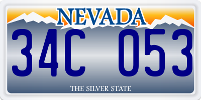 NV license plate 34C053