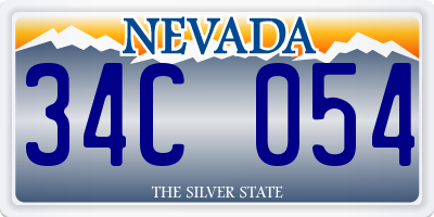 NV license plate 34C054