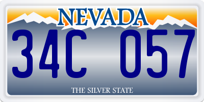 NV license plate 34C057