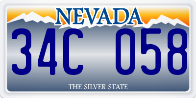 NV license plate 34C058