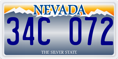 NV license plate 34C072