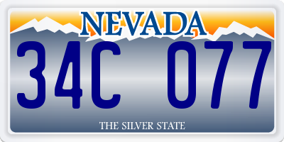 NV license plate 34C077