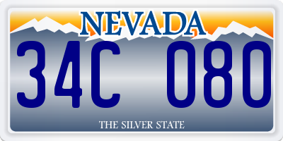 NV license plate 34C080