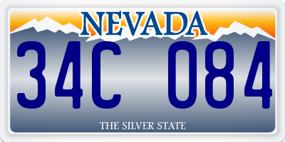 NV license plate 34C084