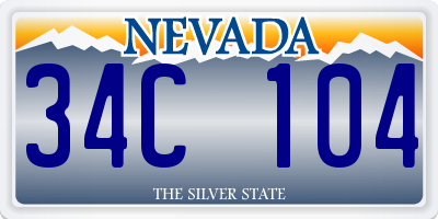 NV license plate 34C104