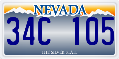 NV license plate 34C105