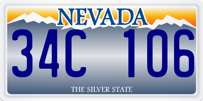 NV license plate 34C106