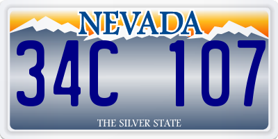 NV license plate 34C107