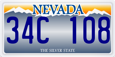 NV license plate 34C108