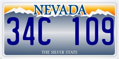 NV license plate 34C109