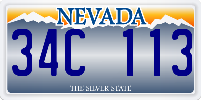 NV license plate 34C113