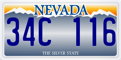 NV license plate 34C116