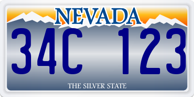 NV license plate 34C123