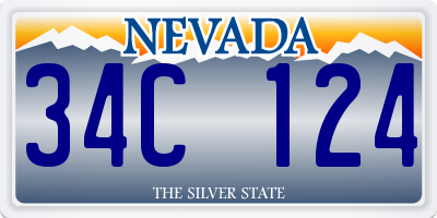 NV license plate 34C124