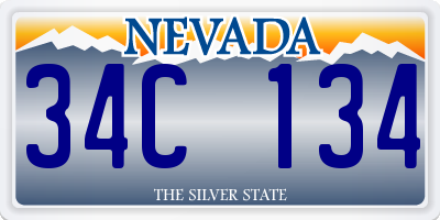 NV license plate 34C134