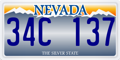 NV license plate 34C137