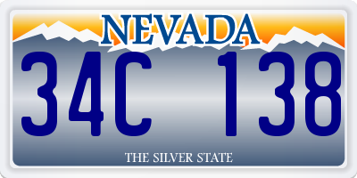 NV license plate 34C138
