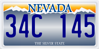 NV license plate 34C145