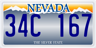 NV license plate 34C167