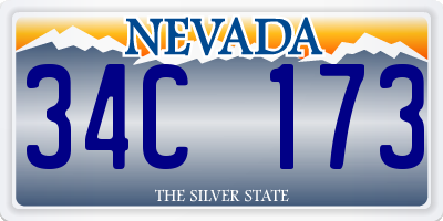 NV license plate 34C173