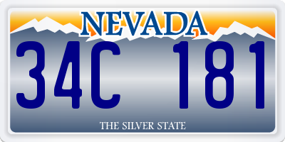 NV license plate 34C181