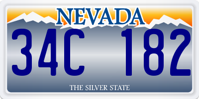 NV license plate 34C182