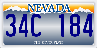 NV license plate 34C184