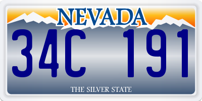 NV license plate 34C191