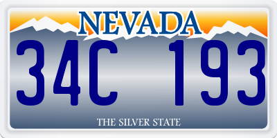 NV license plate 34C193