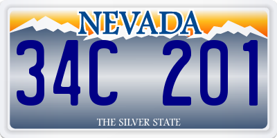 NV license plate 34C201