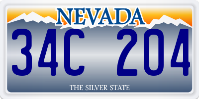 NV license plate 34C204