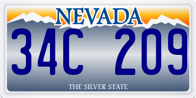 NV license plate 34C209