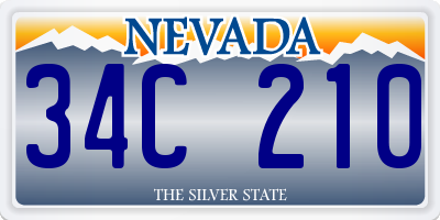 NV license plate 34C210