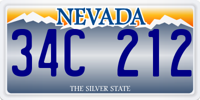 NV license plate 34C212