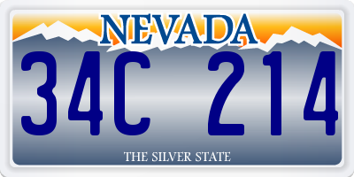 NV license plate 34C214
