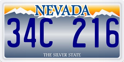 NV license plate 34C216