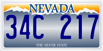 NV license plate 34C217