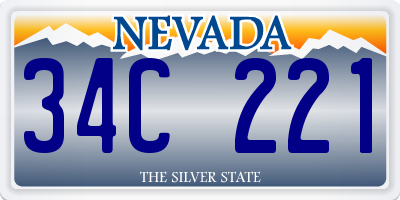 NV license plate 34C221